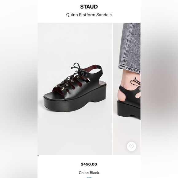 STAUD SOLD OUT QUINN PLATFORM SANDALS - Picture 5 of 5